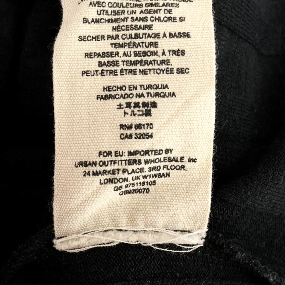 Free People Sweater Womens Medium Black Ribbed Knit Buttons Square Neck Y2K - Picture 13 of 15